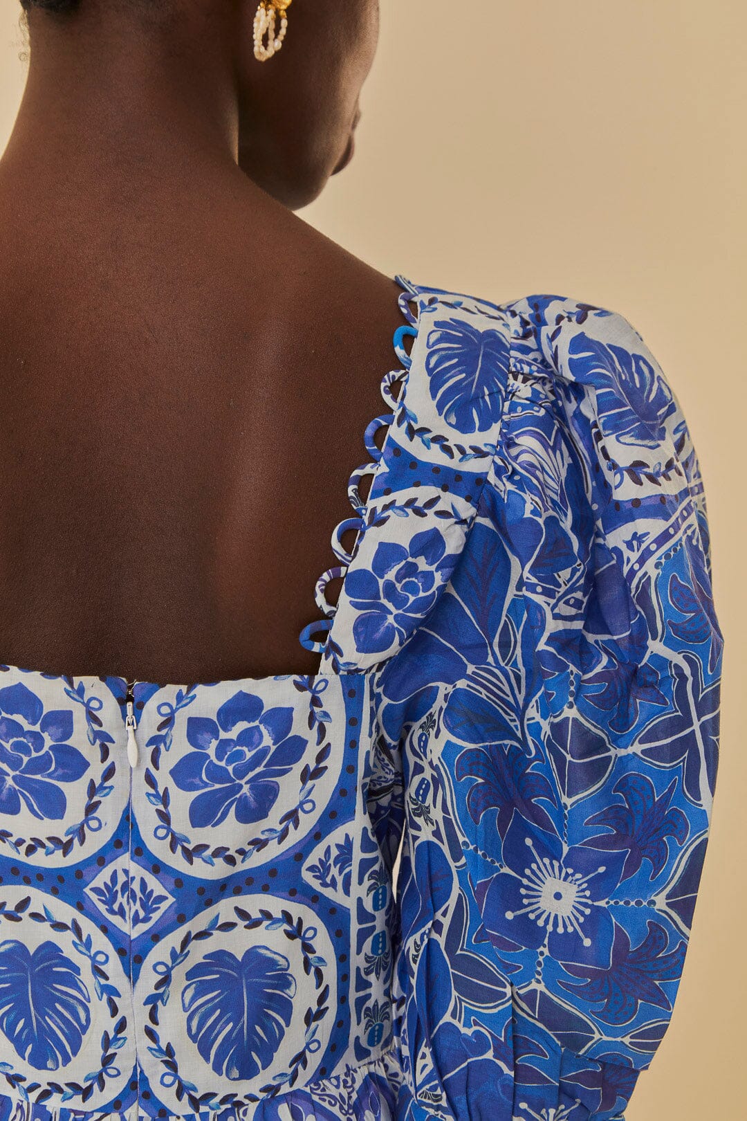 Blue Tile Dream Short Sleeve Blouse