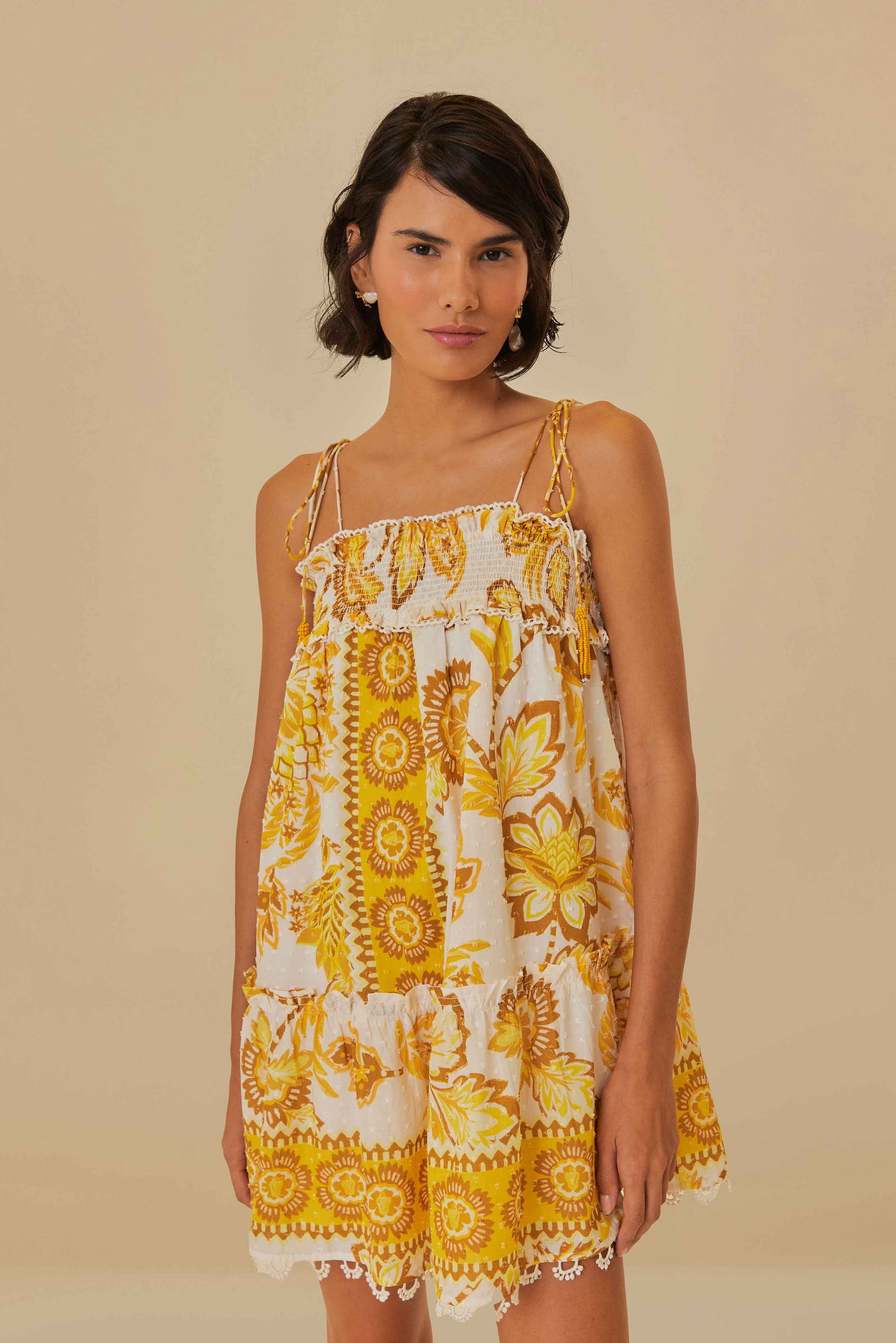 Off-White Aura Floral Mini Dress