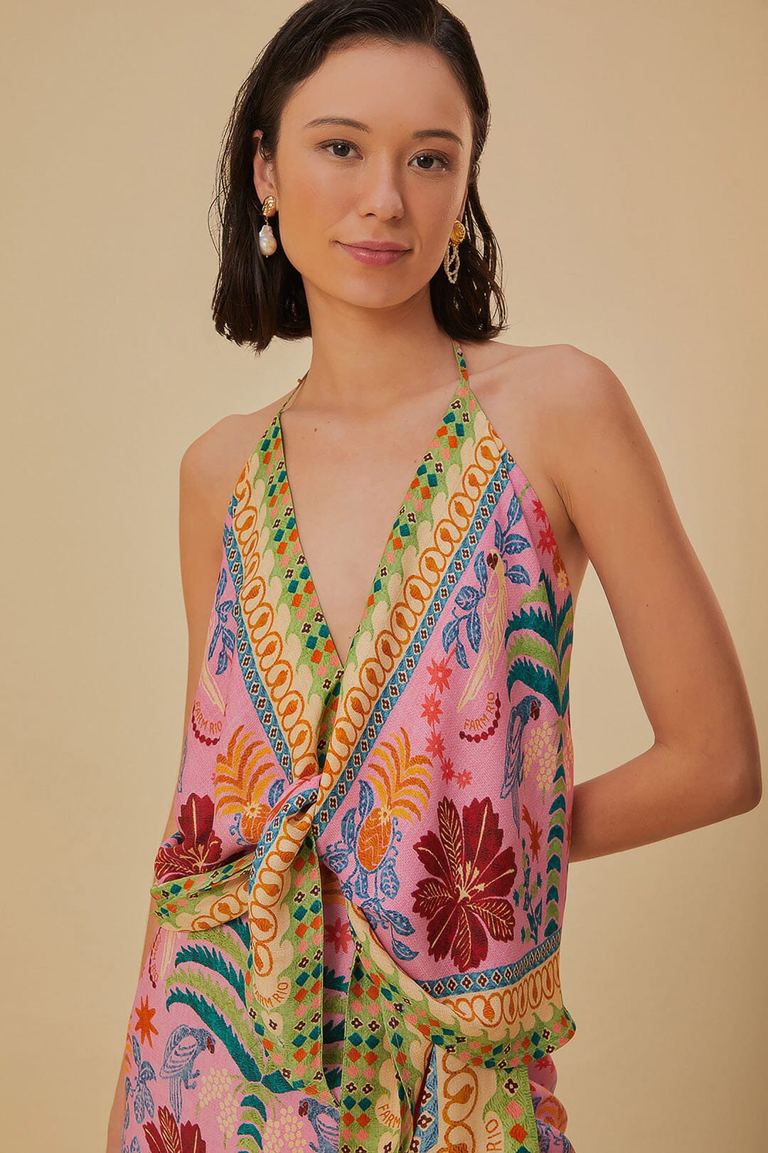 Pink Fruits Queen Scarf Lenzing™ Ecovero™ Viscose Blouse