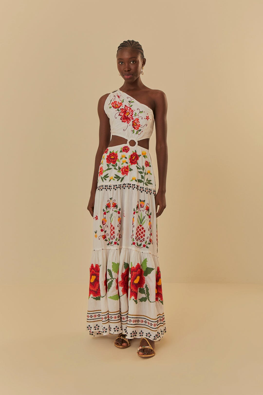 Floral embroidered dress maxi best sale