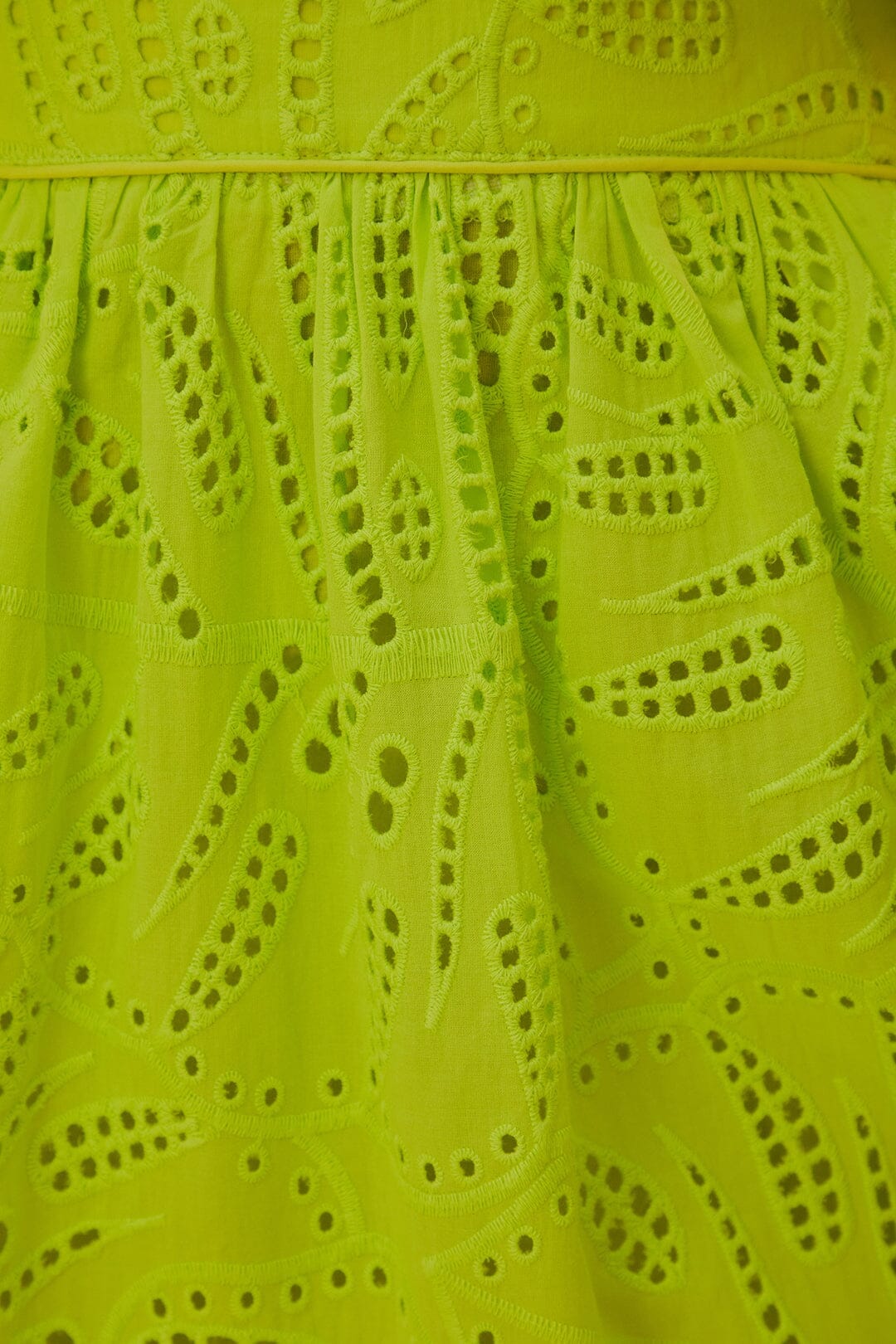 Green Monstera Eyelet Maxi Skirt