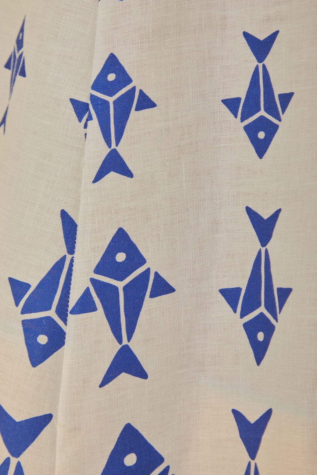 Off-White Graphic Fishes Euroflaxâ„¢ Premium Linen Maxi Dress