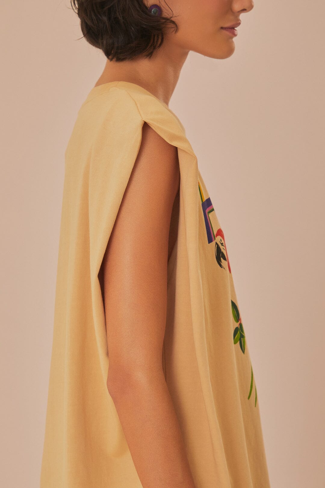 Sand Rio Shoulder Pad Organic Cotton T-Shirt