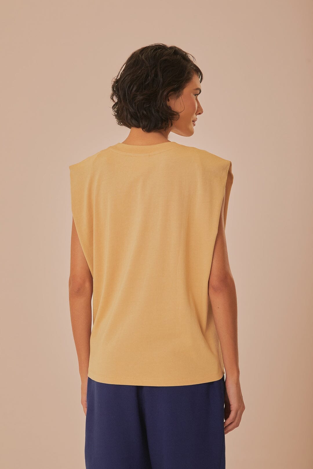 Sand Rio Shoulder Pad Organic Cotton T-Shirt