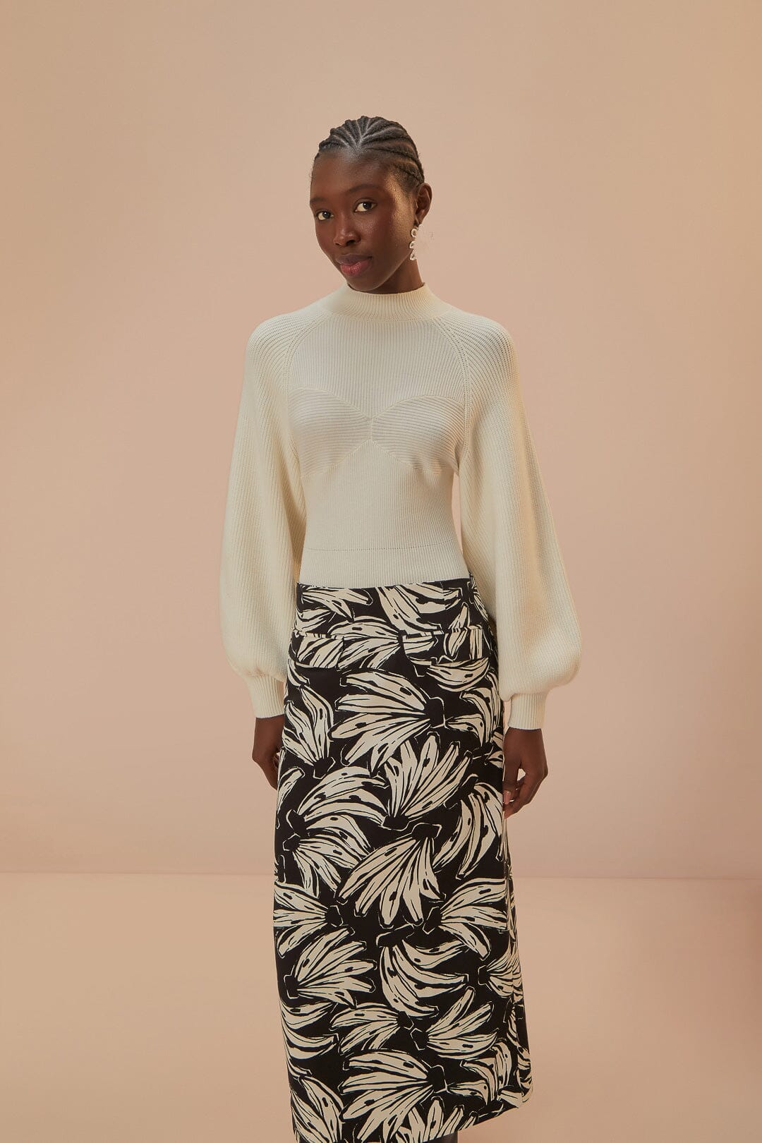 Black Bossa Banana Low Waisted Maxi Skirt