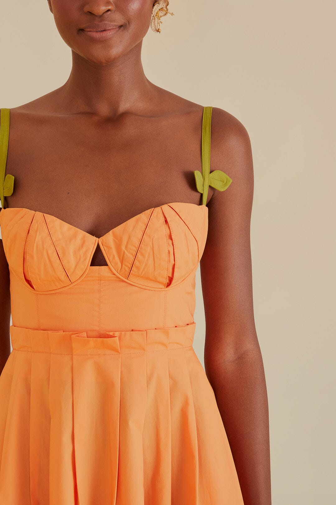Bicolor Sleeveless Organic Cotton Midi Dress