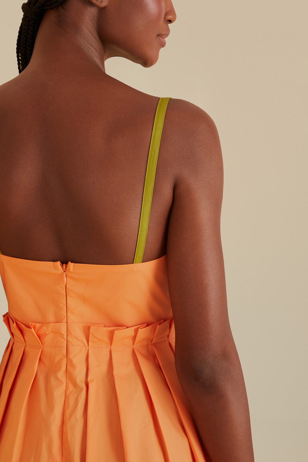 Bicolor Sleeveless Organic Cotton Midi Dress