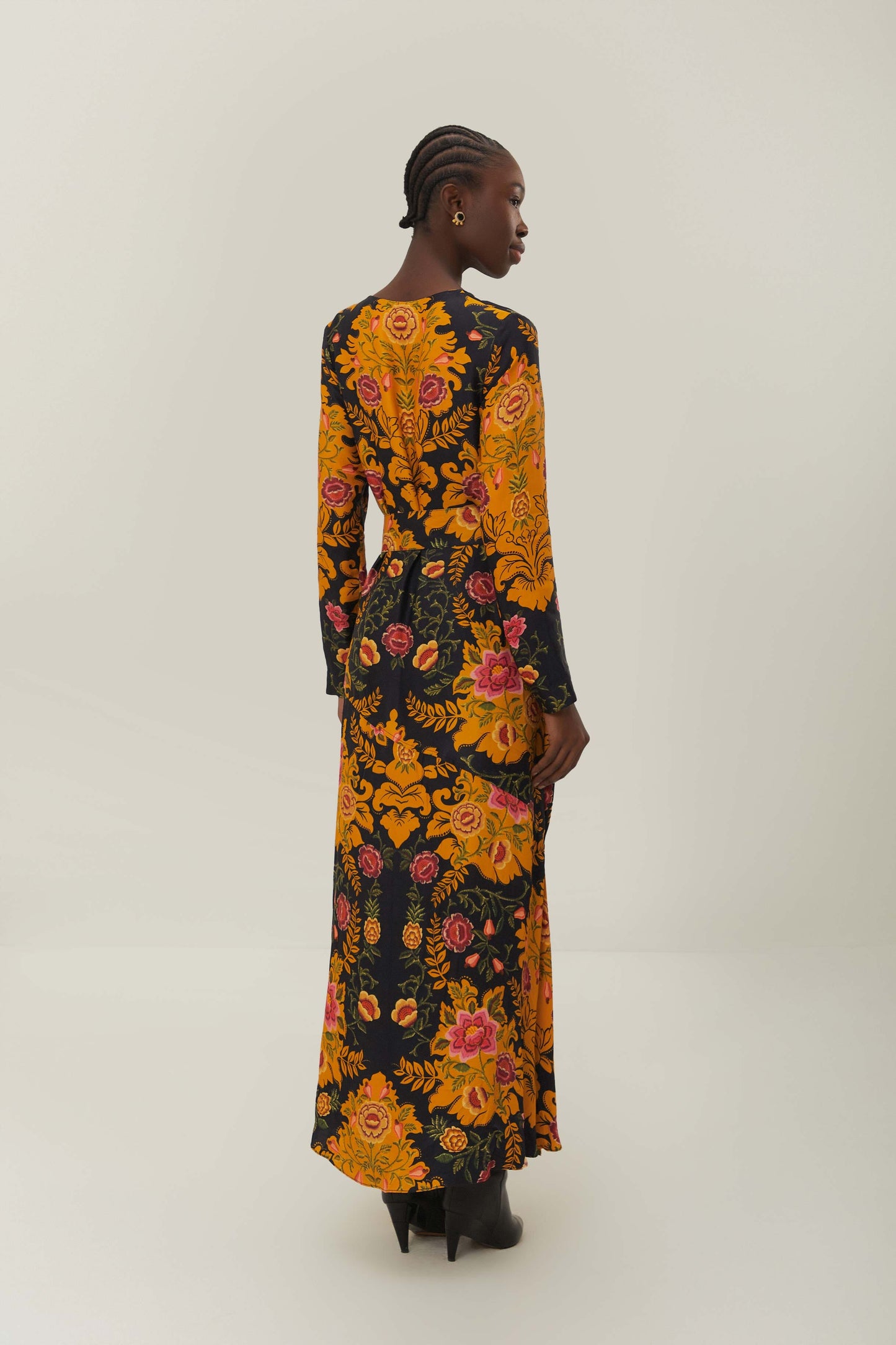 ARABESQUE FLORAL BLACK MAXI DRESS