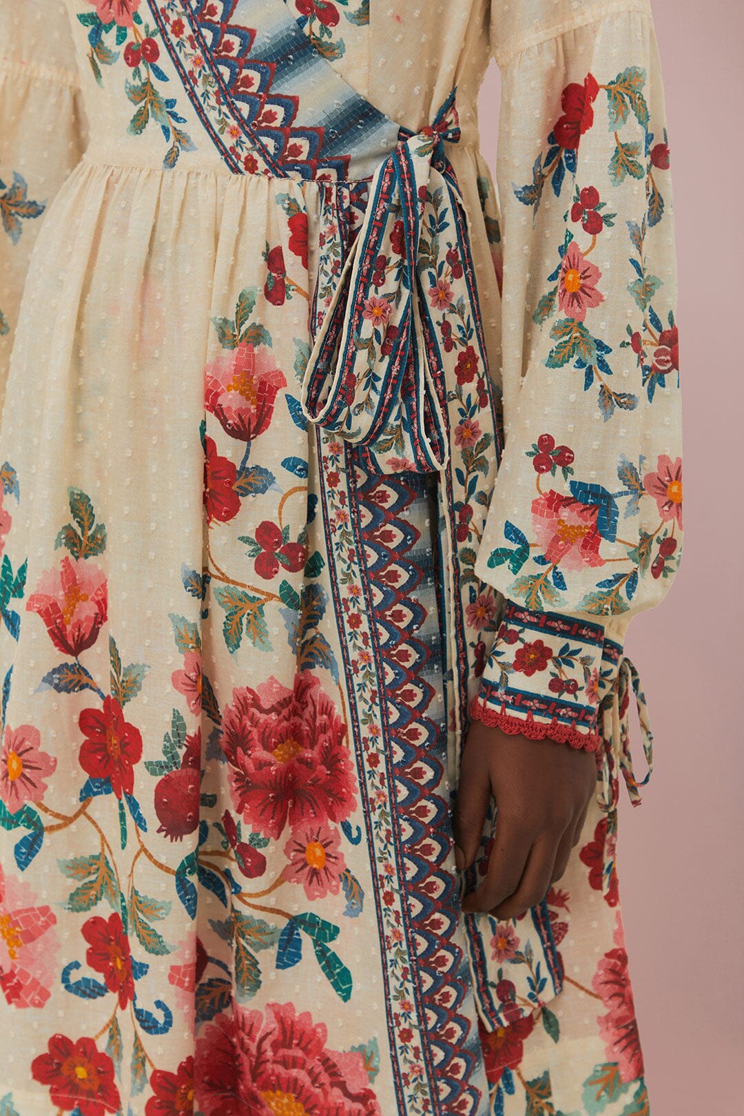 MOSAIC GARDEN SAND MIDI DRESS