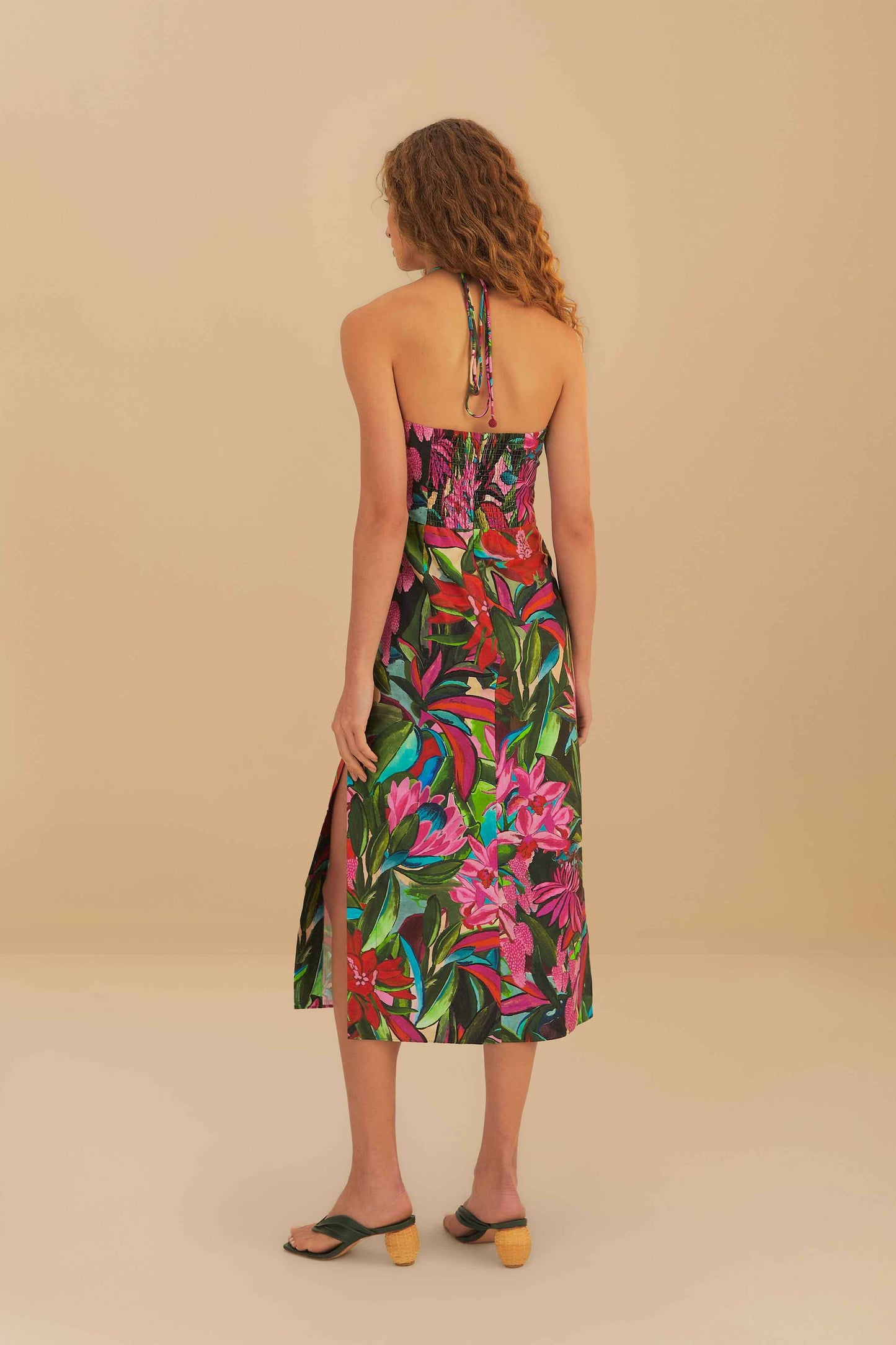 JARDIN DE REVE MULTICOLOR STRAPLESS MIDI DRESS