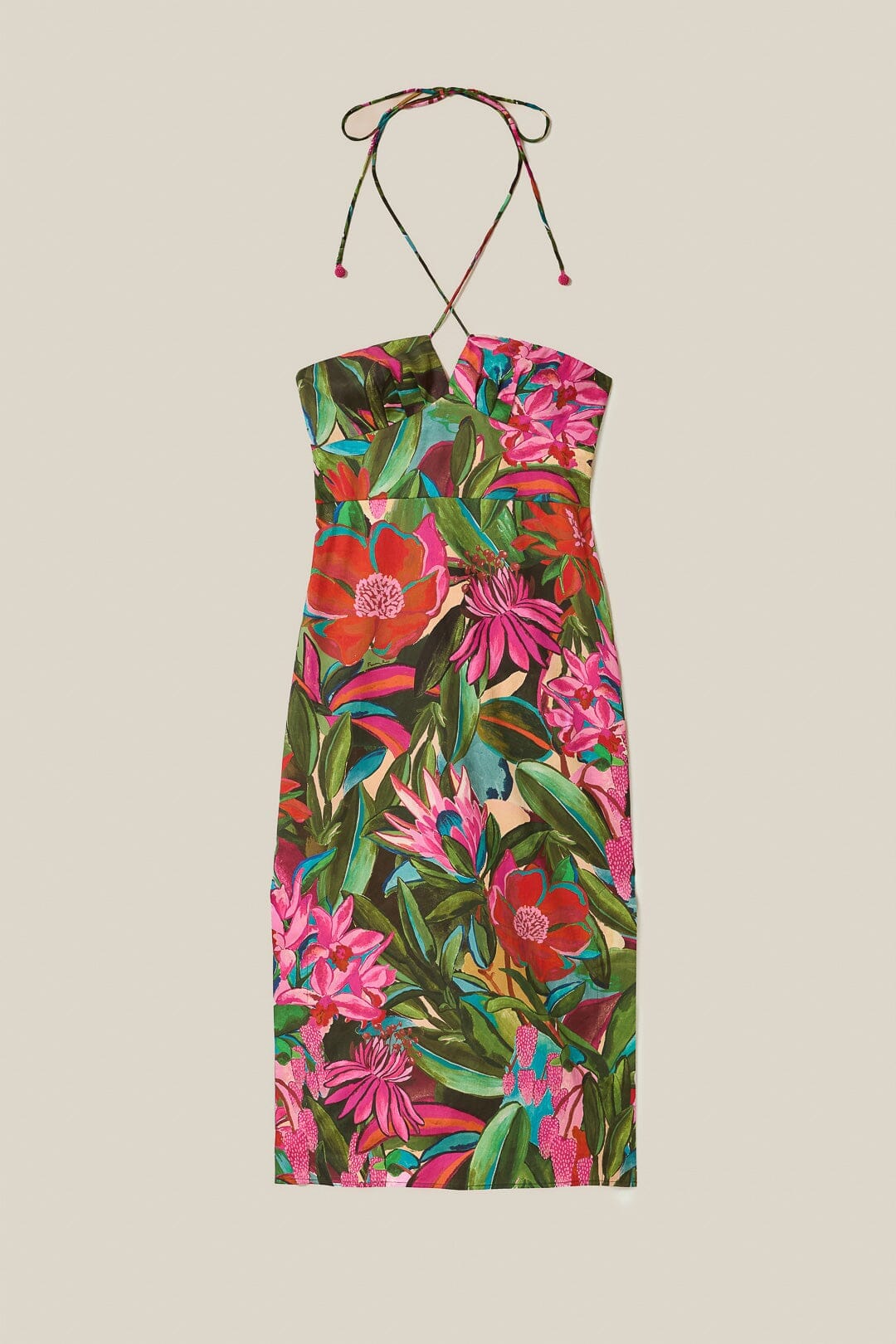 Multicolor Jardin De Reve Midi Dress