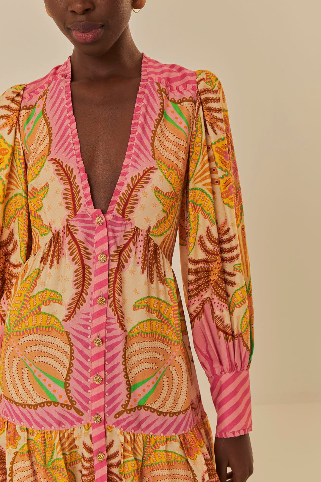 Sand Palm Scarf Mini Dress