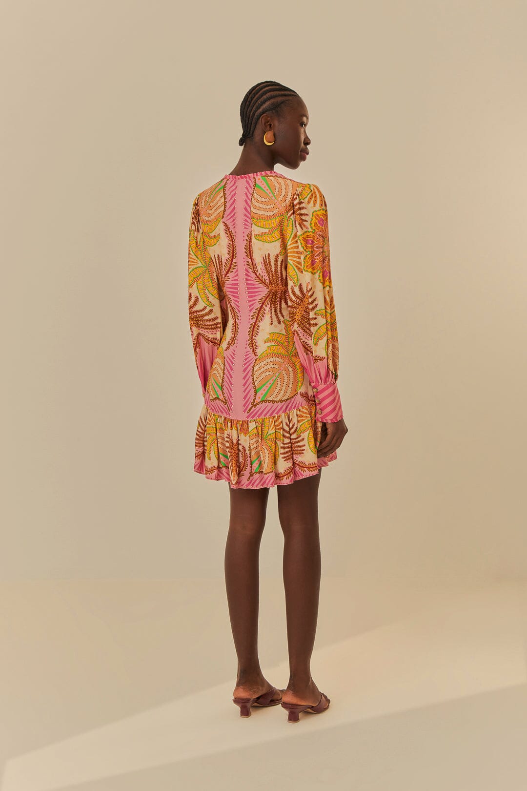 Sand Palm Scarf Mini Dress