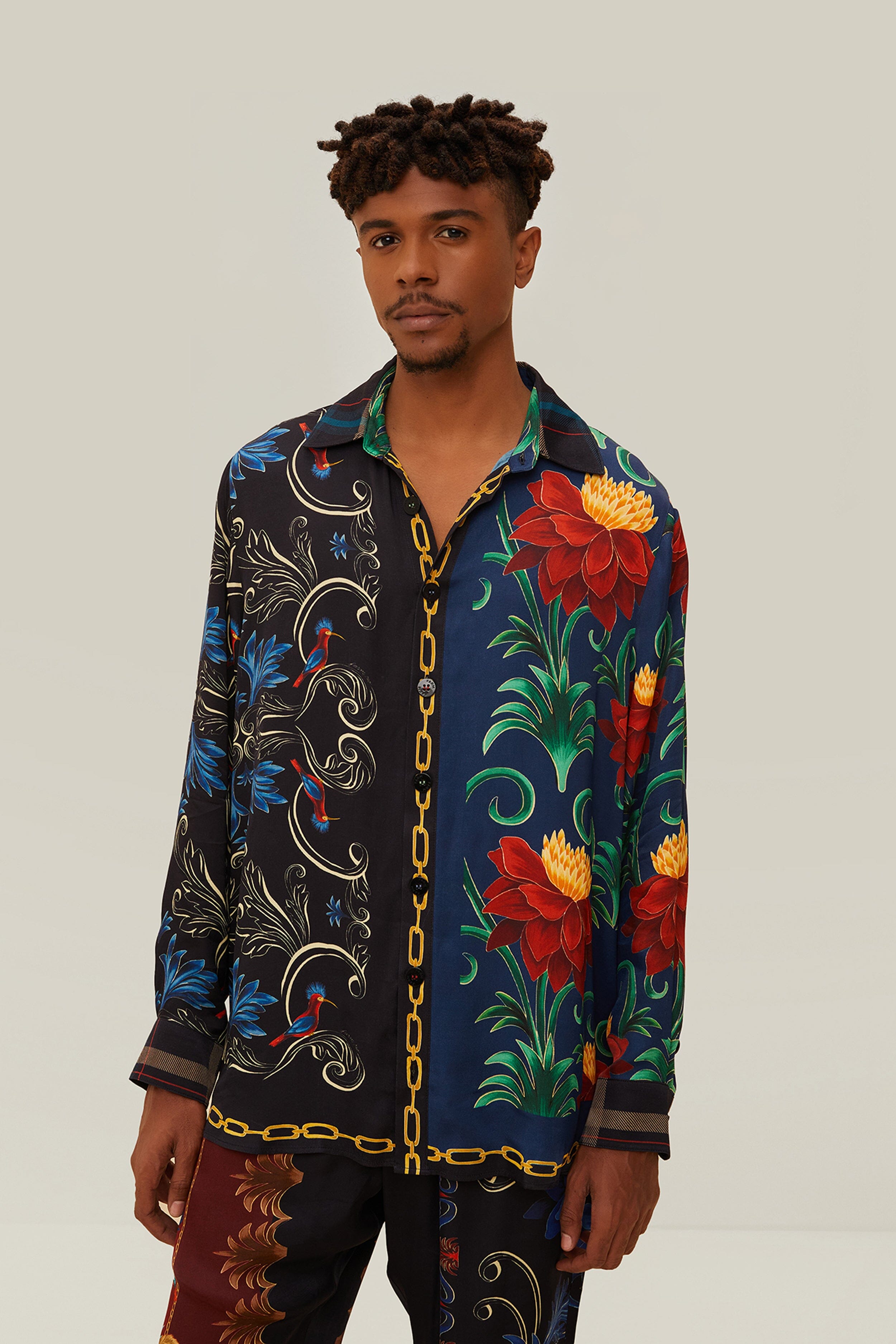 Mixed Arabesque Scarves Shirt