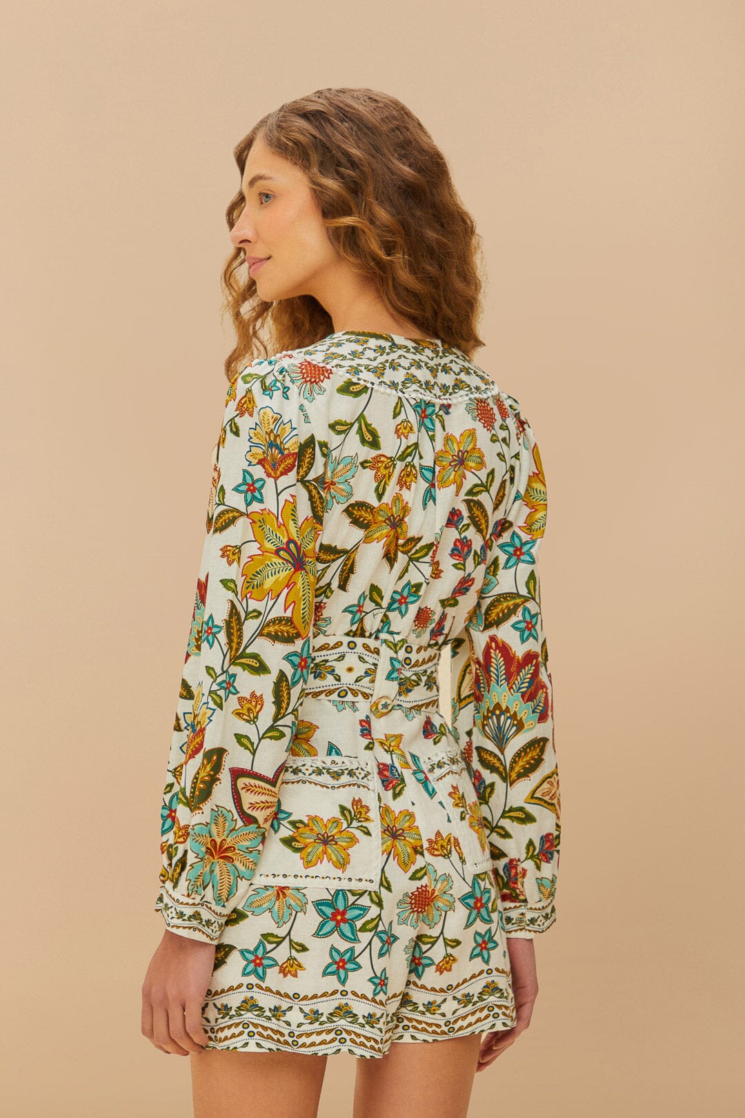 Off-White Botanicals Belted Romper