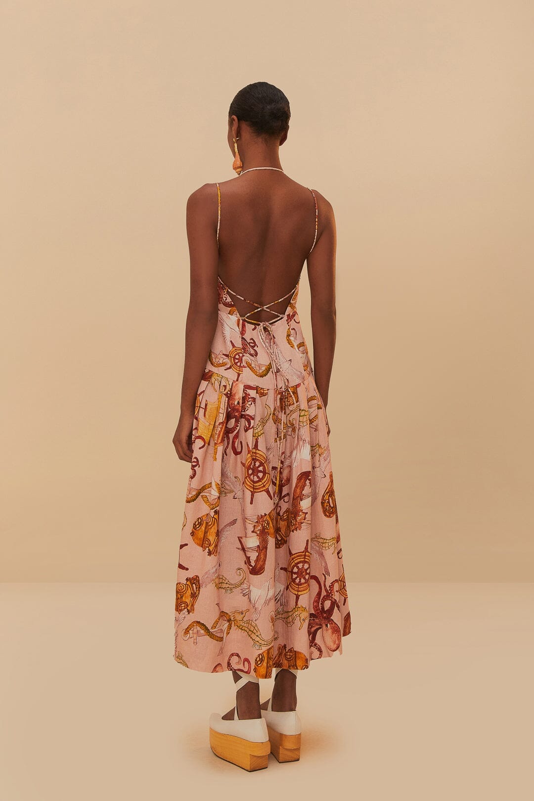 Pink Nautical Wonder LENZING™ ECOVERO™ Euroflax™ Maxi Dress