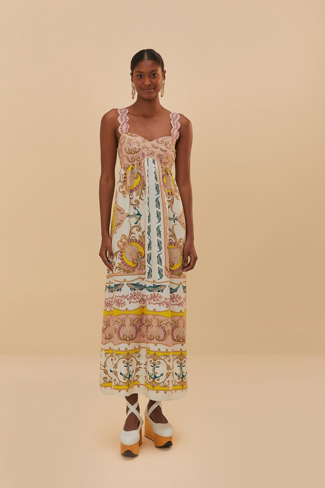 Off-White Maritime Magic LENZING™ ECOVERO™ Euroflax™ Maxi Dress