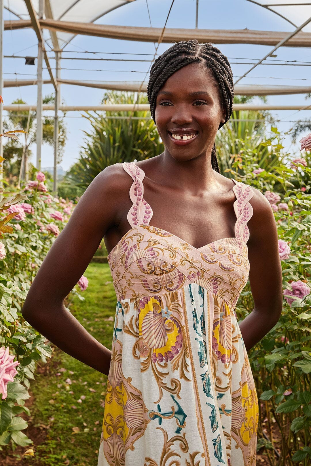 Off-White Maritime Magic LENZING™ ECOVERO™ Euroflax™ Maxi Dress