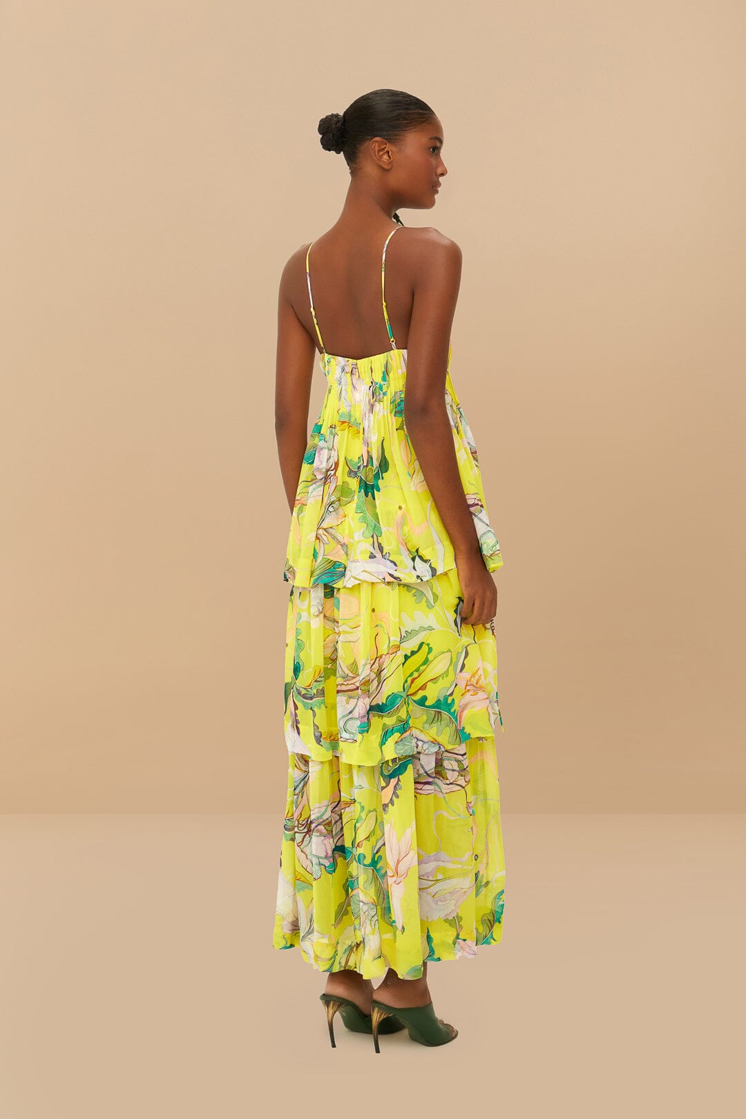 Yellow Jellyfish Bouquet Layered Maxi Dress