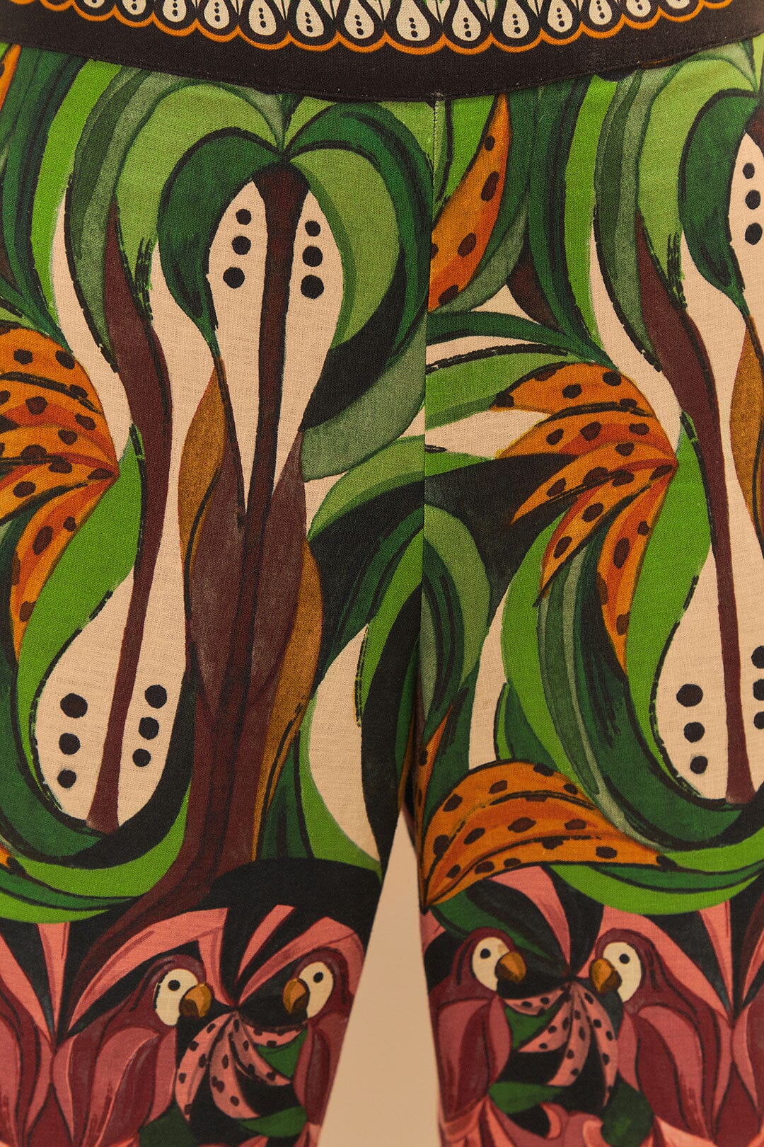 Green Coconut Tree Flow LENZING™ ECOVERO™ Euroflax™ Pants