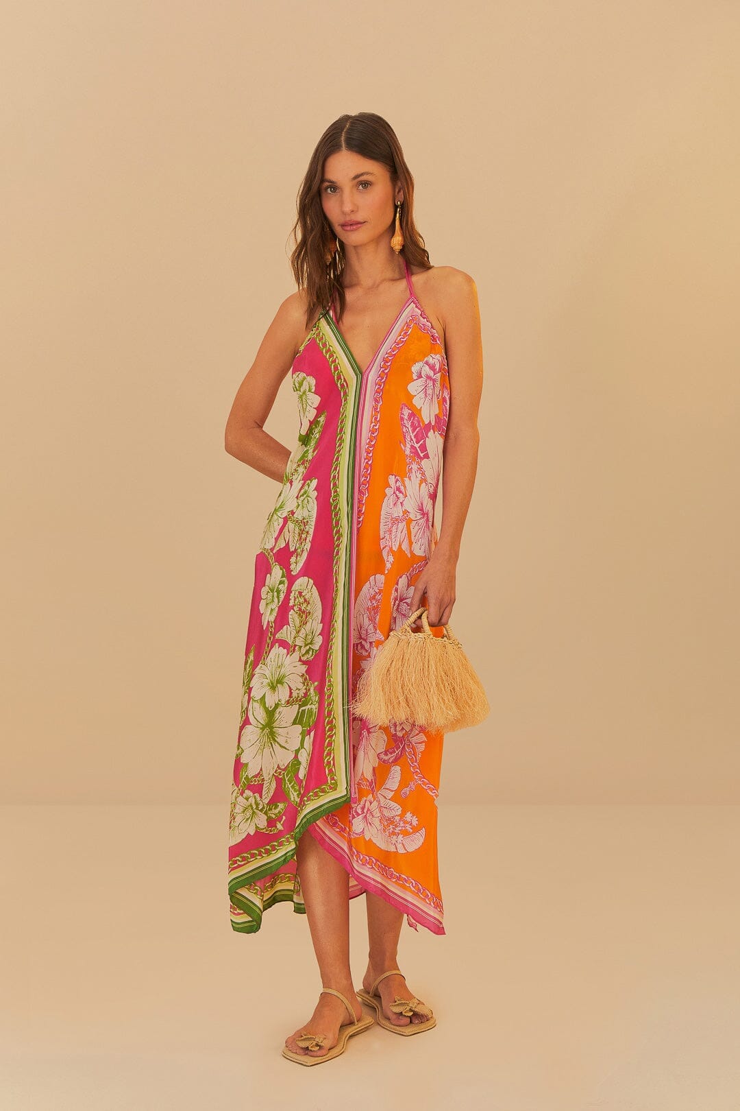 Mixed Scarves Floral Elegance Maxi Cover-Up