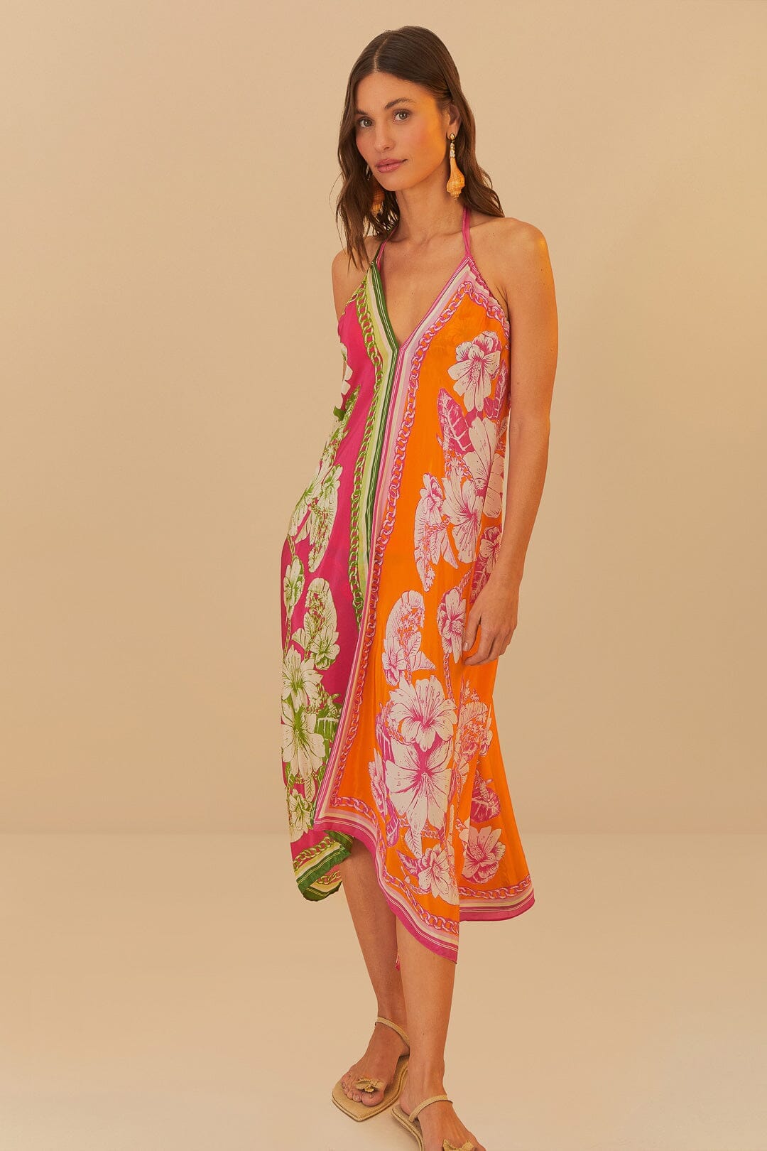 Mixed Scarves Floral Elegance Maxi Cover-Up