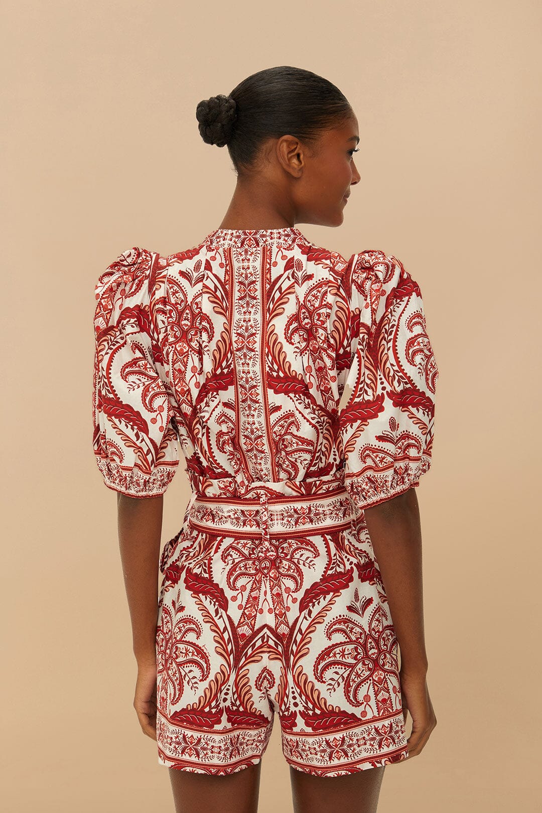 Off-White Tropical Cameo Organic Cotton Romper