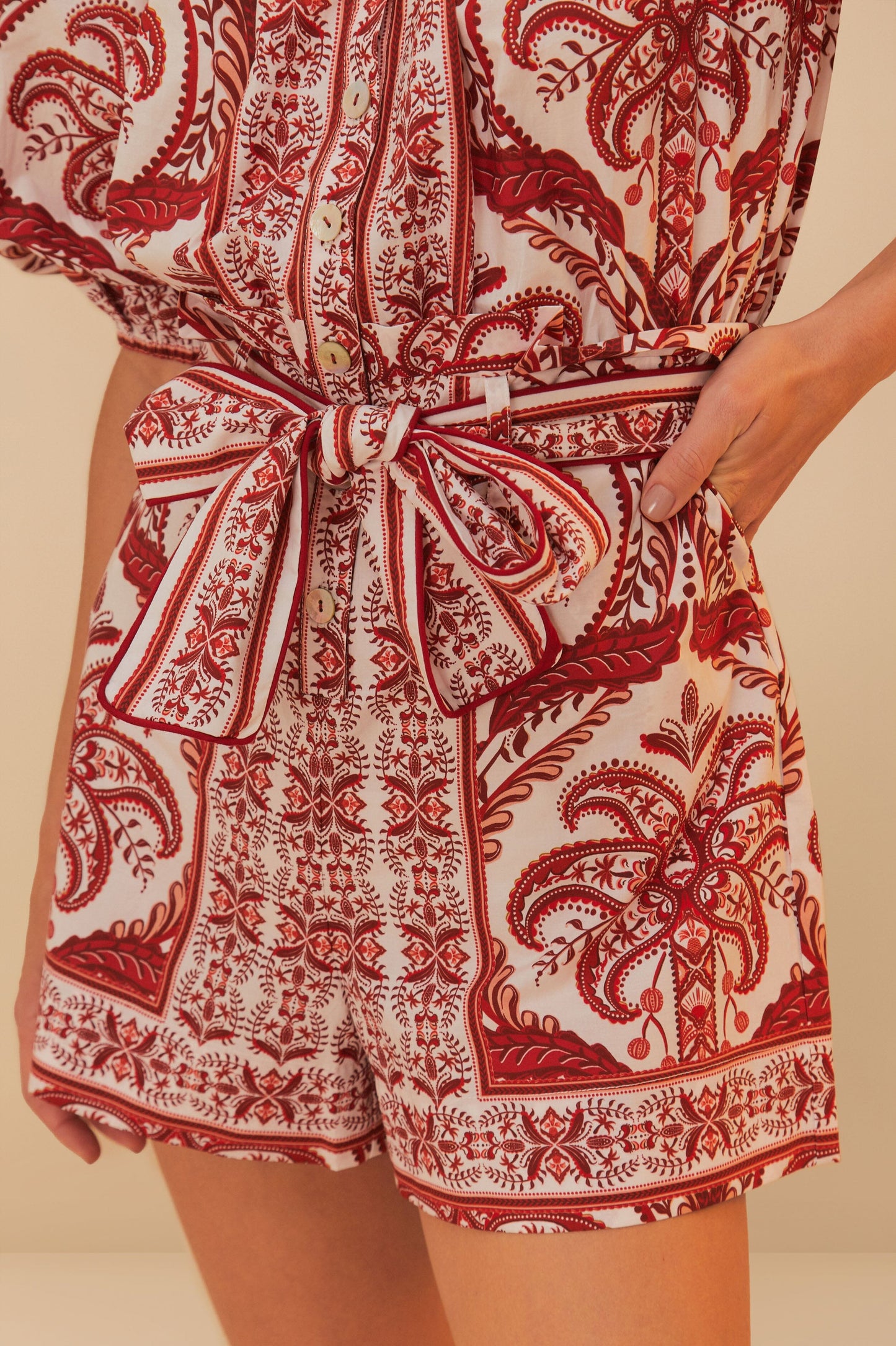 TROPICAL CAMEO OFF-WHITE ROMPER