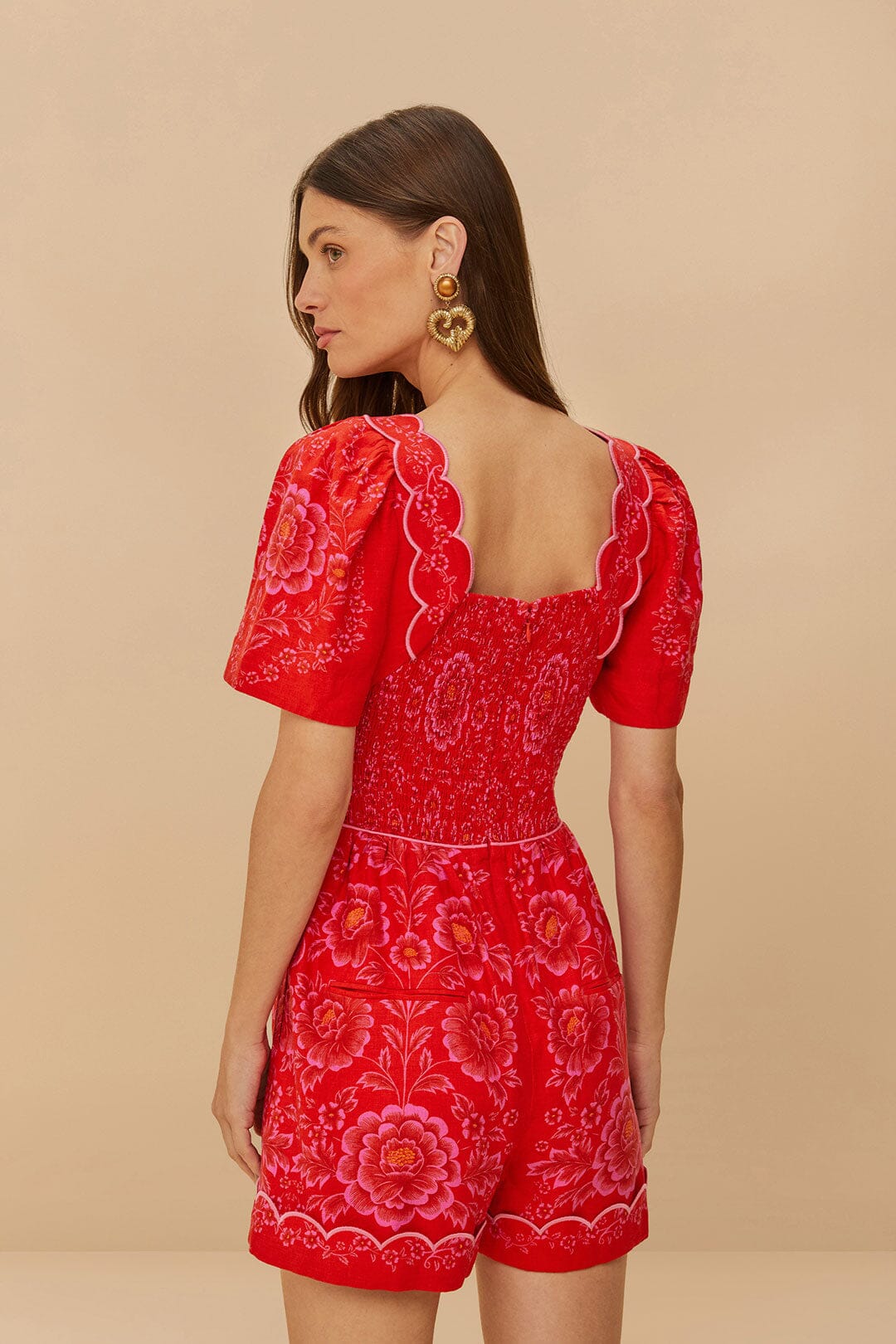 Red Olivia Cut-Out Lenzing™ Ecovero™ Euroflax™ Romper