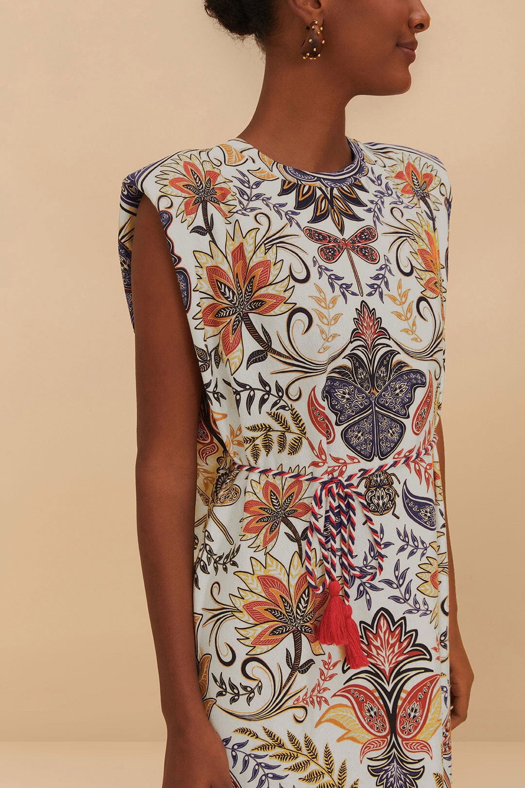 Off-White Boho Glam Midi Dress