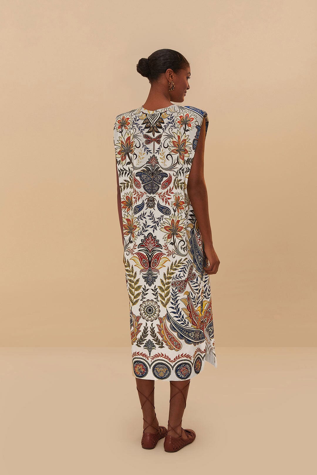 Off-White Boho Glam Midi Dress