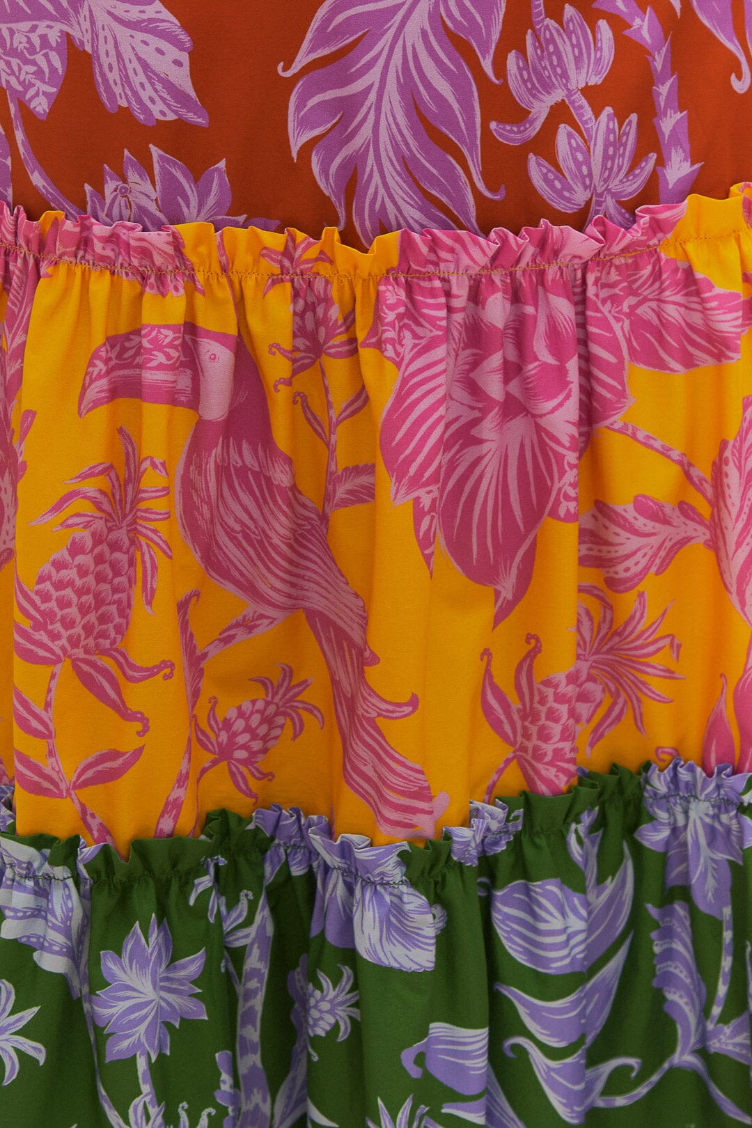 TROPICAL SWING MIX MIDI DRESS