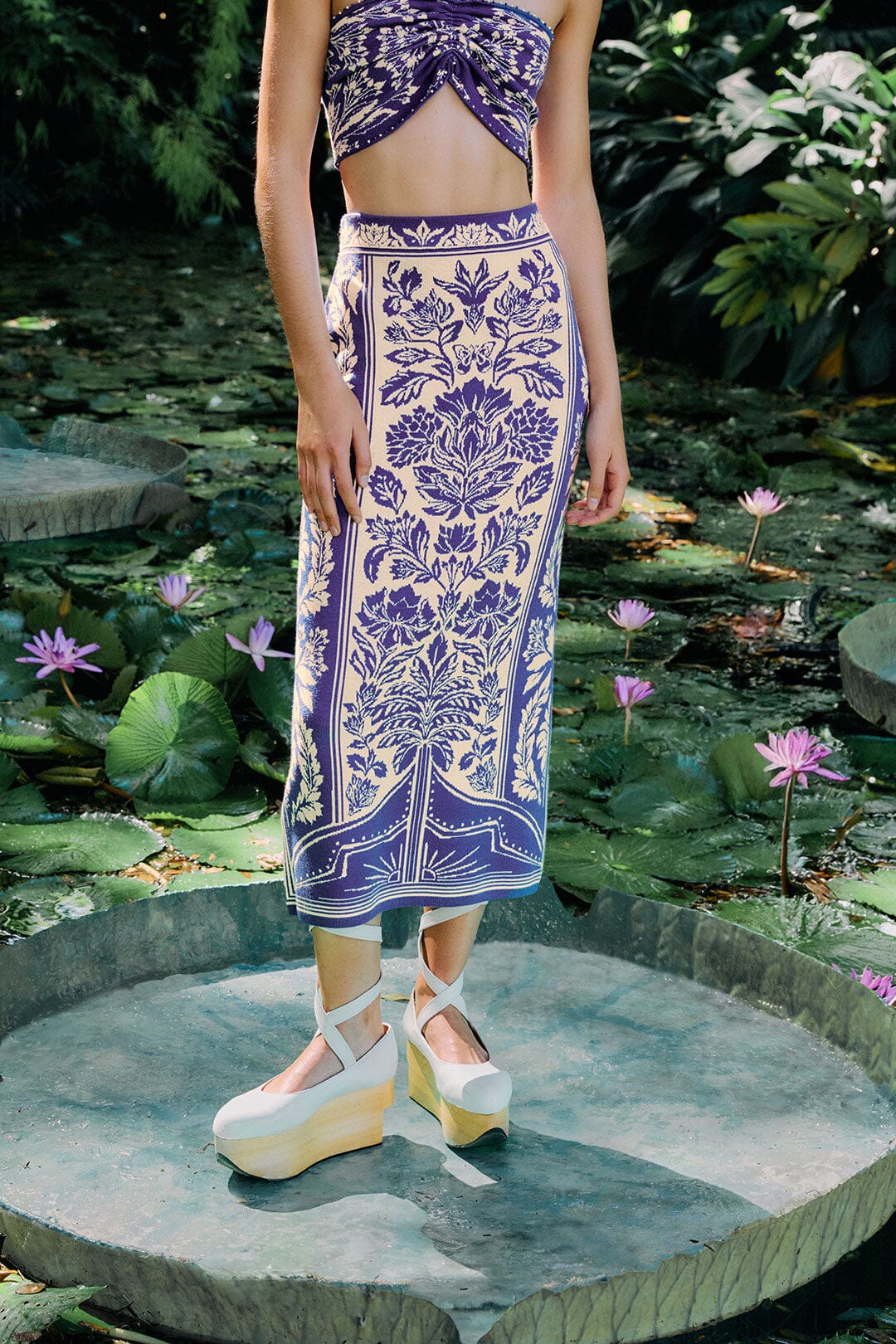 Off-White Delicate Tapestry Knit Skirt