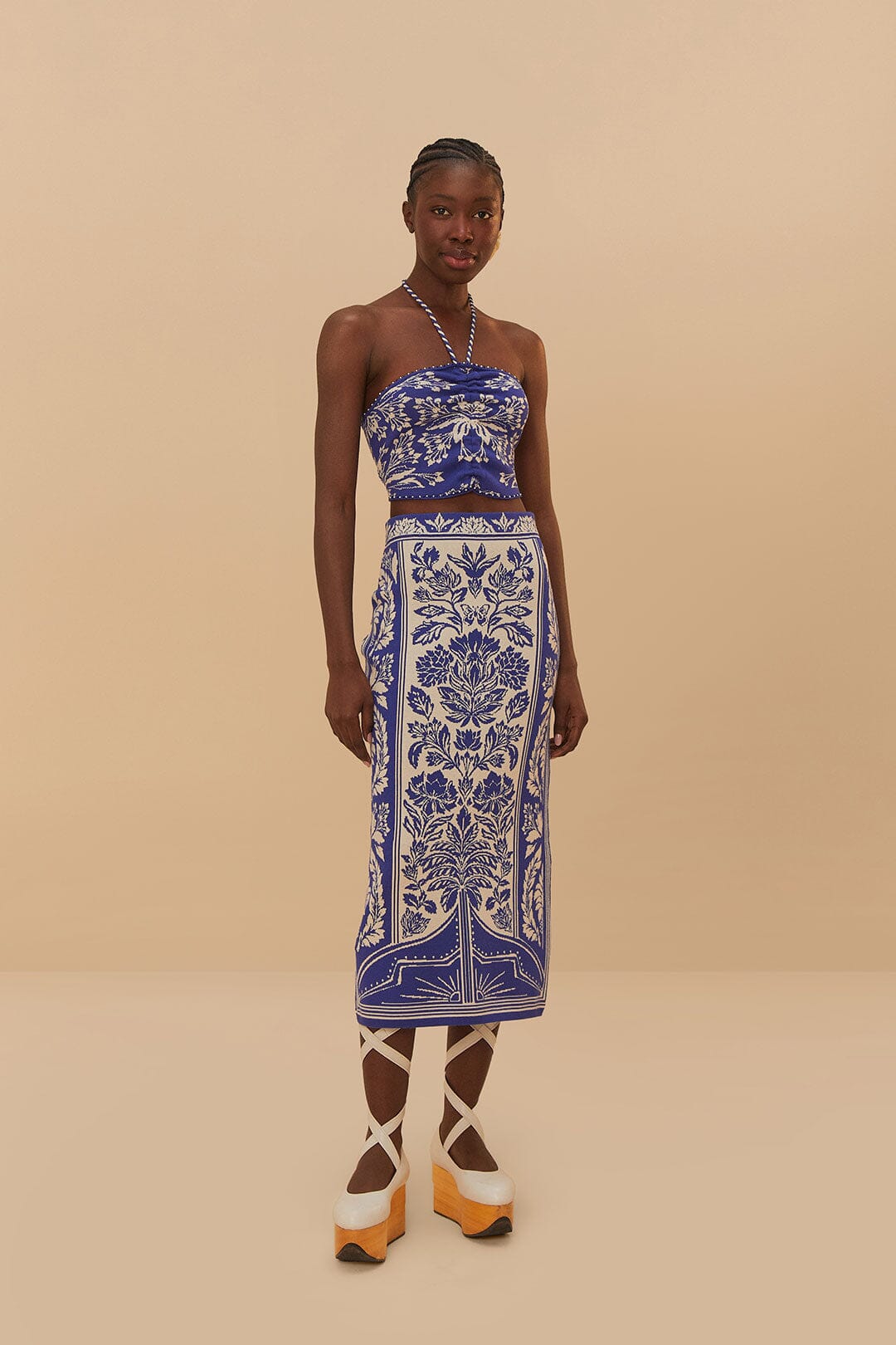 Off-White Delicate Tapestry Knit Skirt