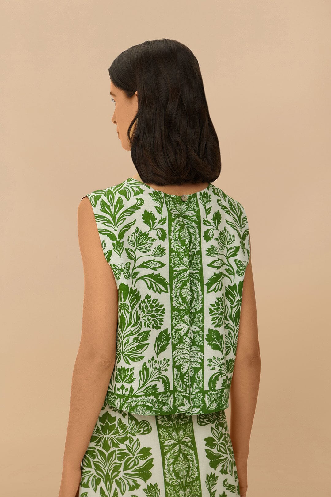 Green Delicate Tapestry LENZING™ ECOVERO™ Euroflax™ Blouse