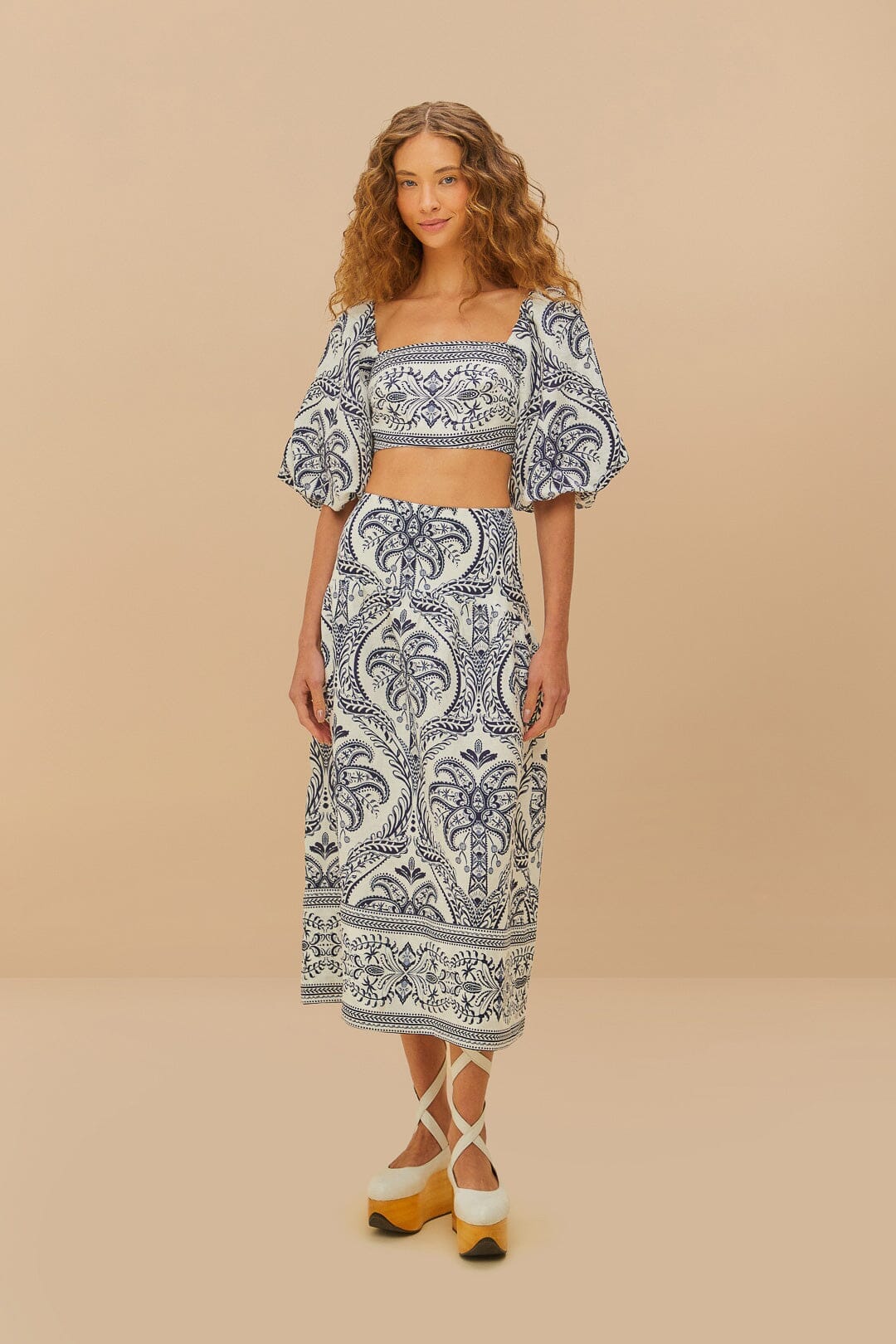 Off-White Tropical Cameo Euroflax™ Premium Linen Blouse