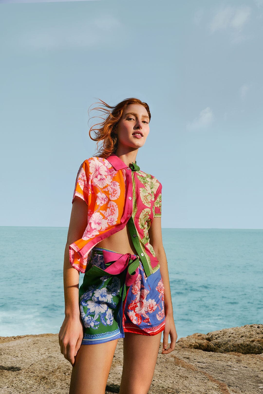 Mixed Scarves Floral Elegance Shirt