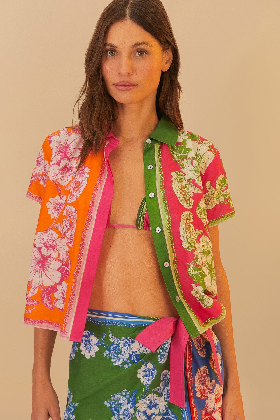 Mixed Scarves Floral Elegance Shirt