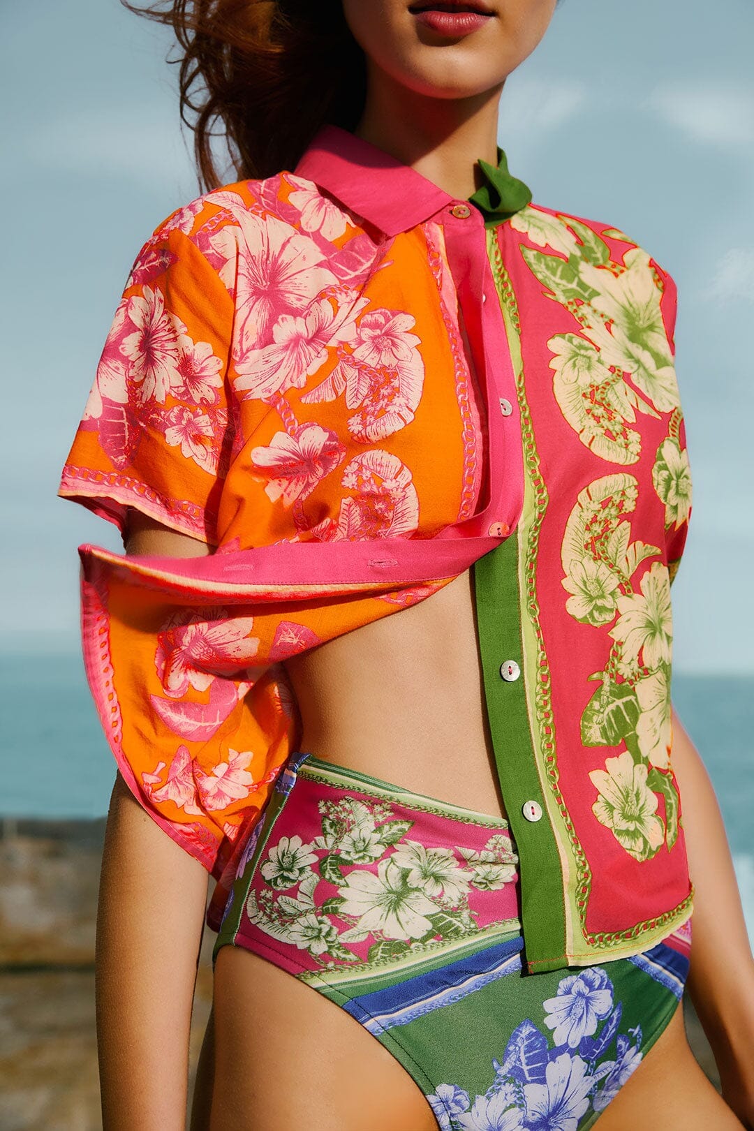 Mixed Scarves Floral Elegance Shirt