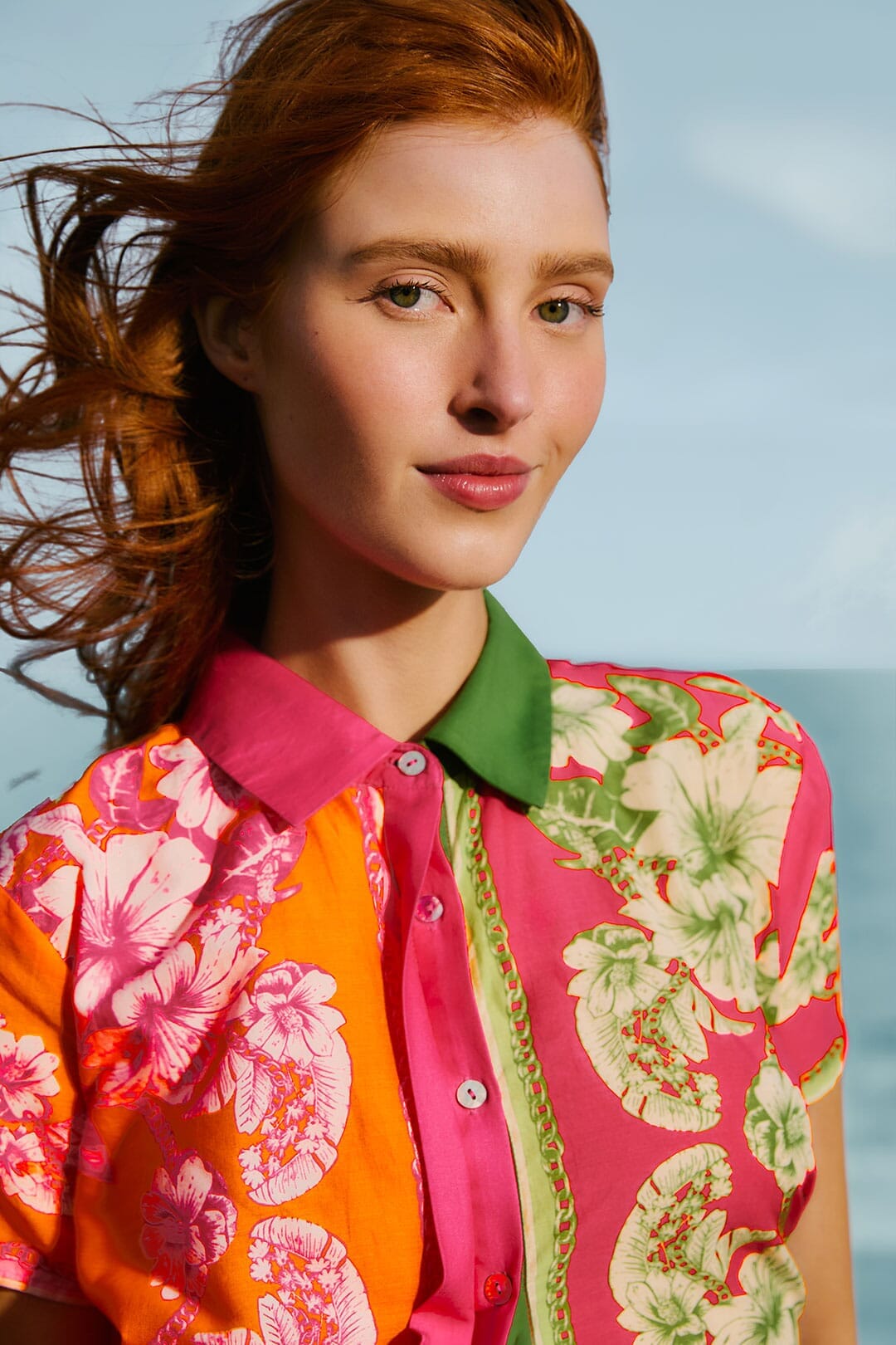 Mixed Scarves Floral Elegance Shirt