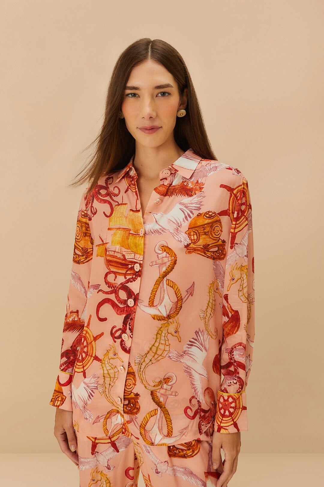 Pink Nautical Wonder Pajama Shirt
