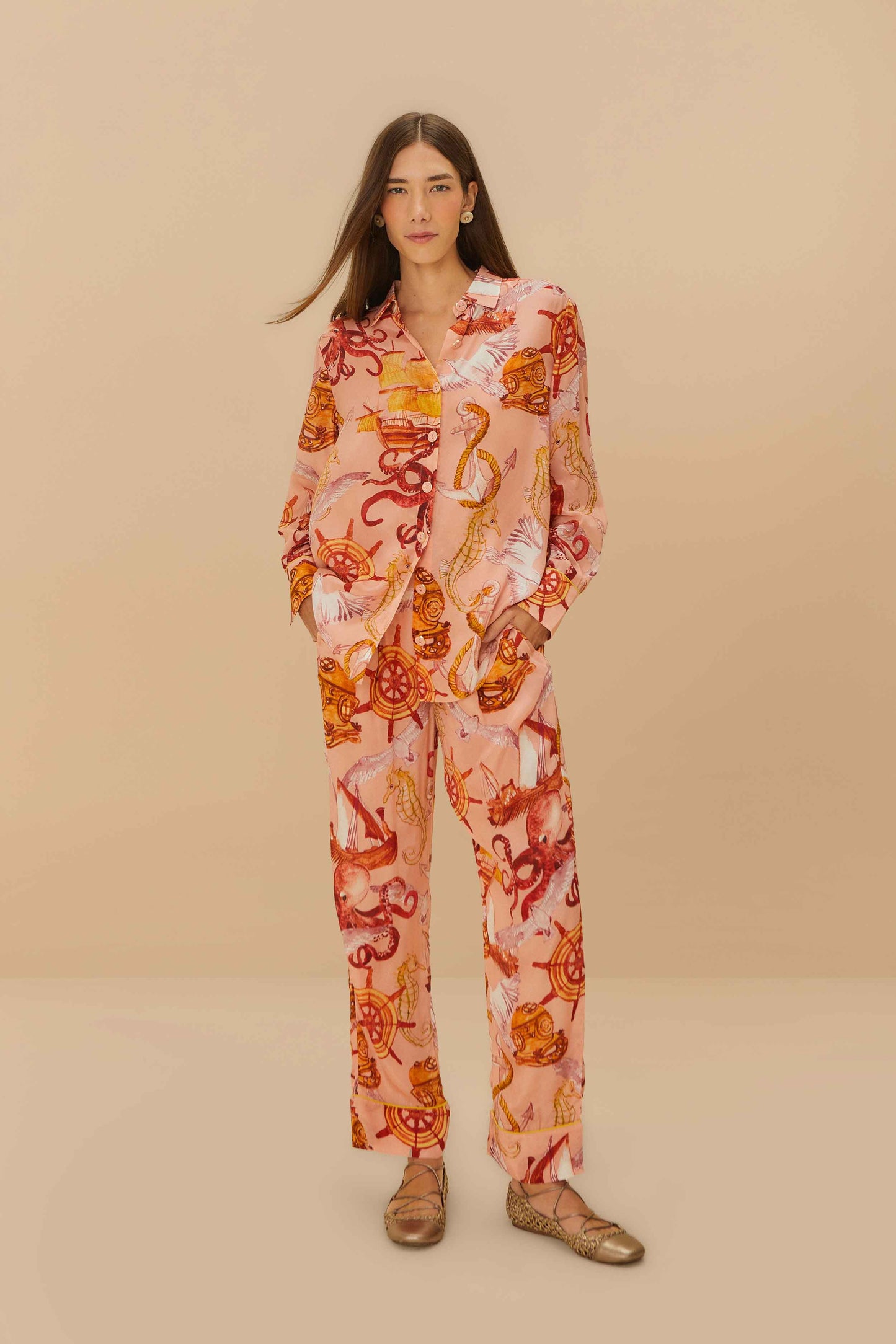 Pink Nautical Wonder Pajama Shirt