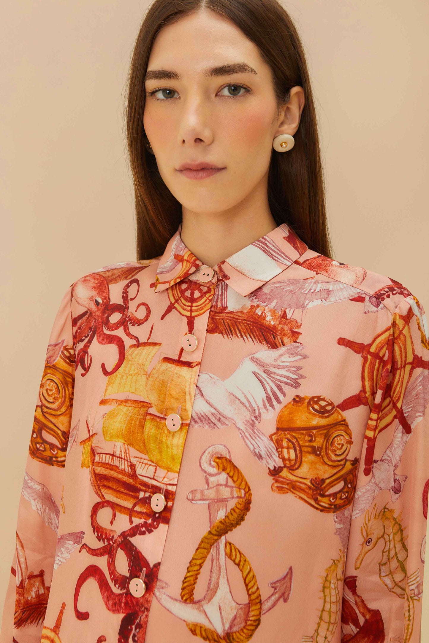 Pink Nautical Wonder Pajama Shirt
