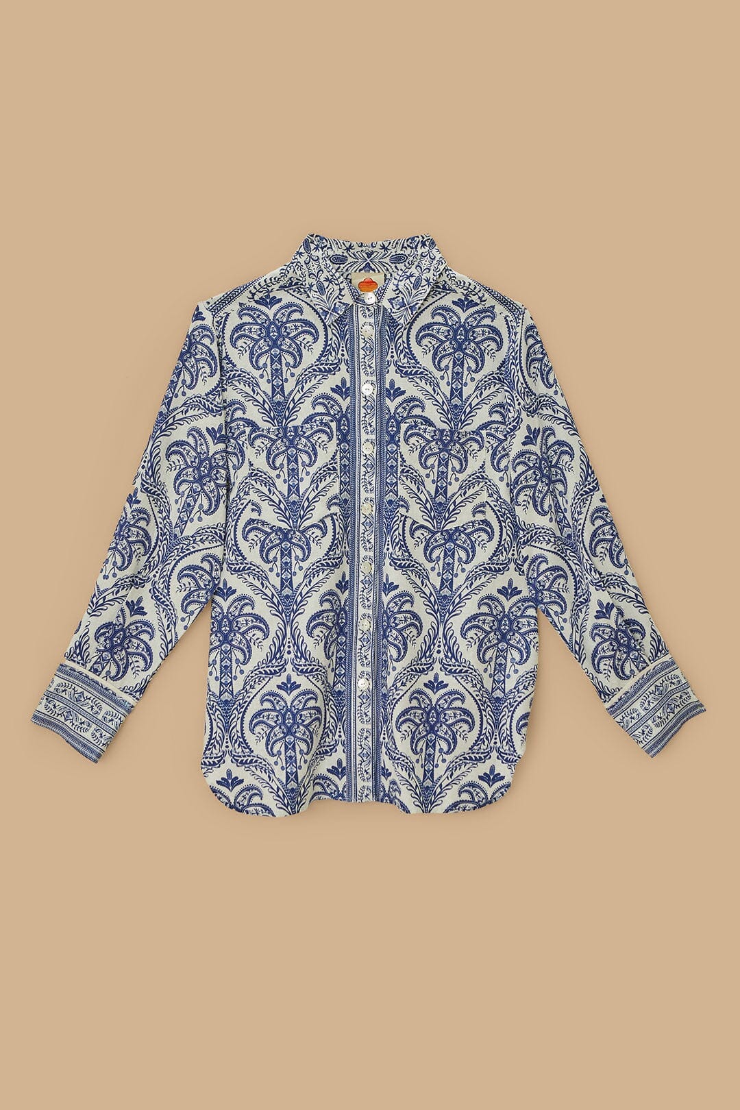 Off-White Tropical Cameo LENZING™ ECOVERO™ Euroflax™ Pajama Shirt