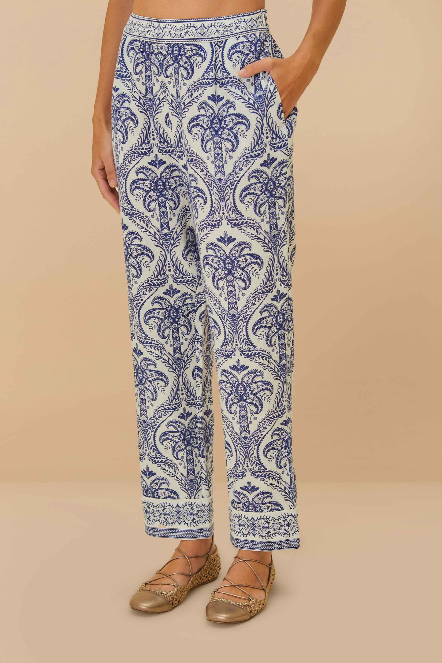 Off-White Tropical Cameo LENZING™ ECOVERO™ Euroflax™ Pajama Pants