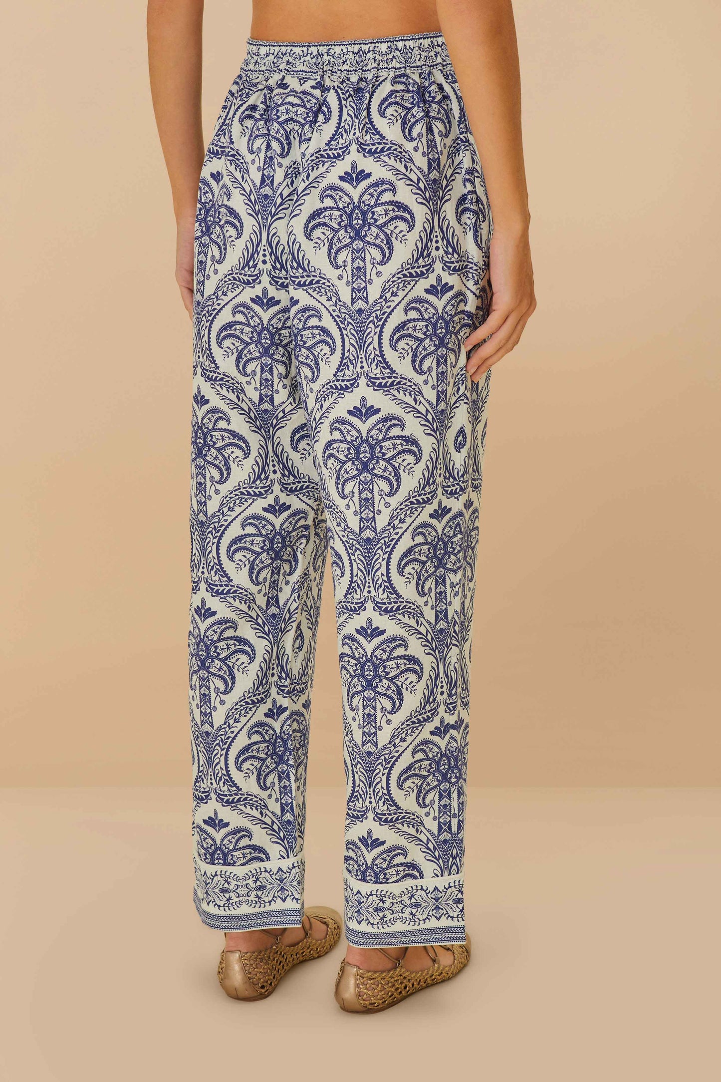 Off-White Tropical Cameo LENZING™ ECOVERO™ Euroflax™ Pajama Pants