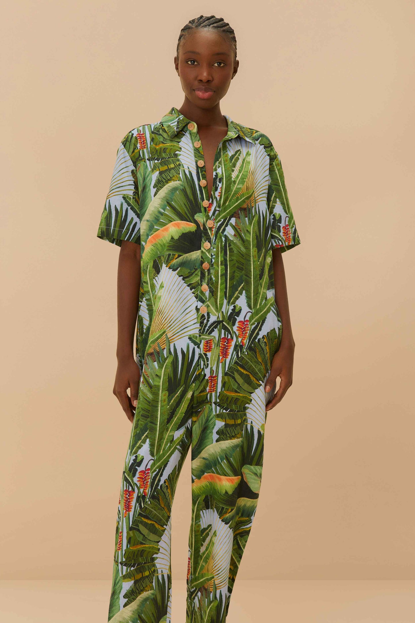 Blue Amazonia Forest LENZING™ ECOVERO™ Euroflax™ Jumpsuit