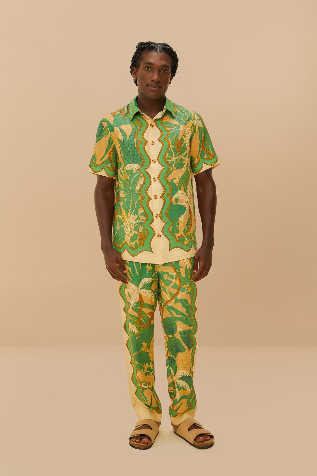 Beige Tropical Isla LENZING™ ECOVERO™ Euroflax™ Shirt