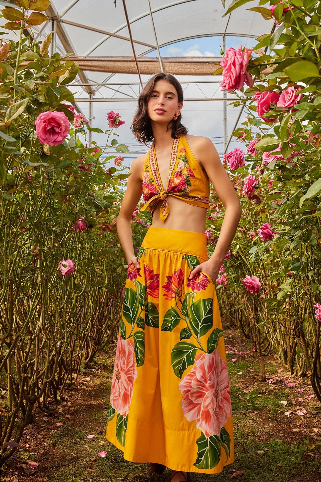 Yellow Spring Awakening Organic Cotton Crop Top