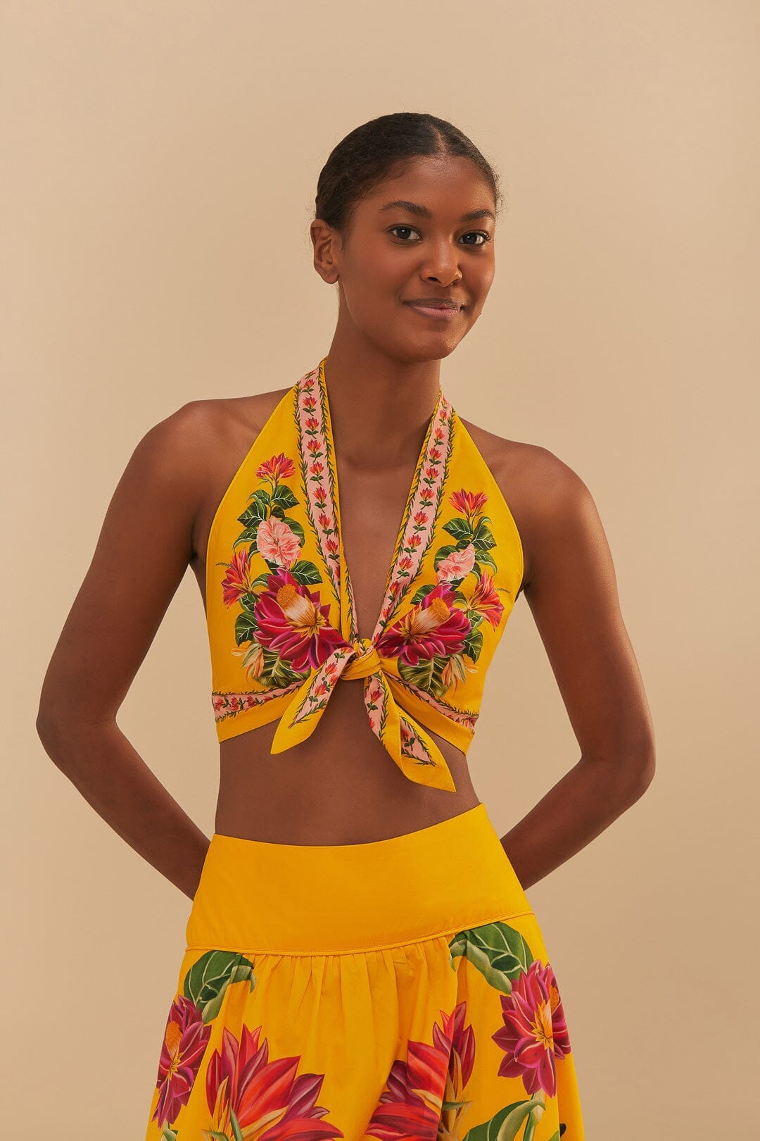 Yellow Spring Awakening Organic Cotton Crop Top